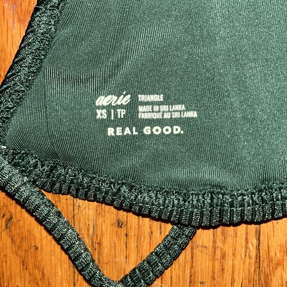 Aerie Triangle Forest Green Bikini Top Size XS - Picture 5 of 12